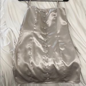 Silver Silk Urban Outfitters Dress Size S